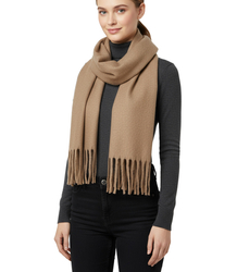 Elegant scarf with tassels in one color