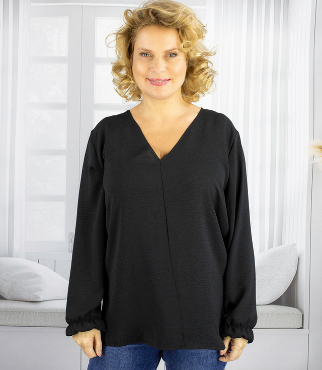 Elegant oversize blouse with gently buffeted sleeves MARCELINA