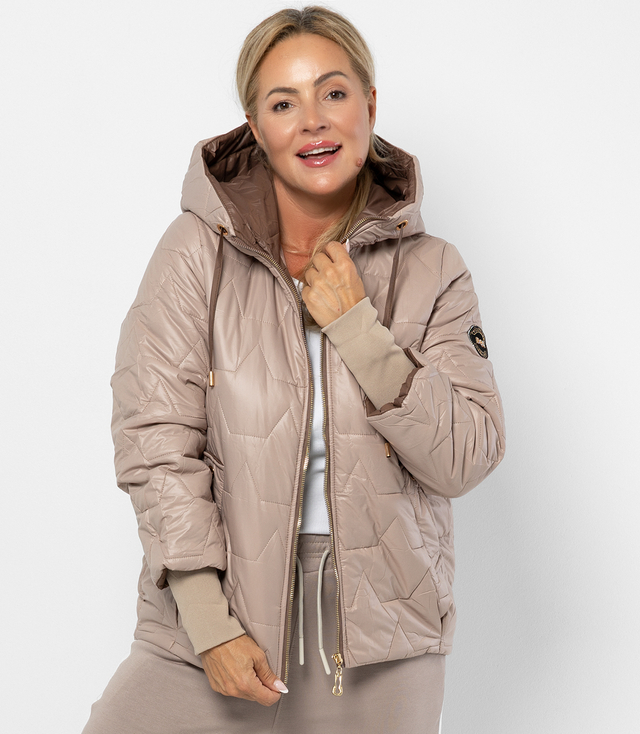 Quilted autumn winter jacket with hood MILANO PLUS SIZE