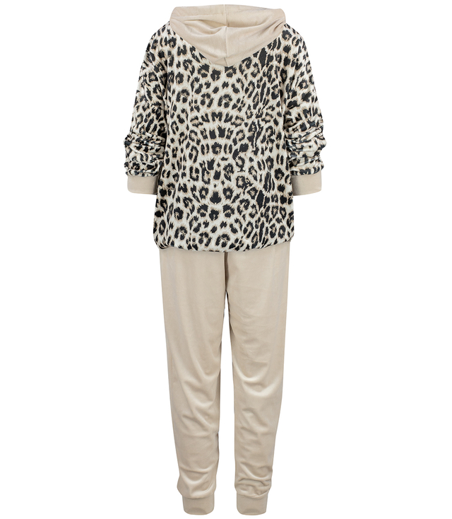 Tracksuit, pants, sweatshirt, velor set, leopard print LEA