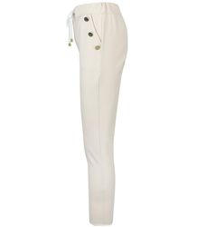 Elegant fabric pants with buttons MARTA