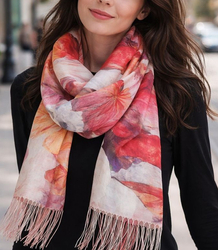 Women's floral pattern scarf 180x70