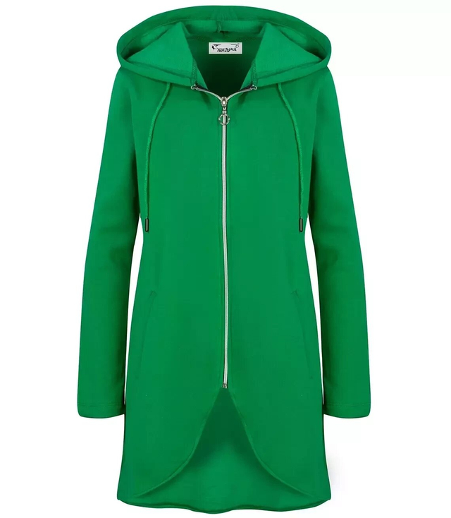 Zippered jacket fitted back longer cape