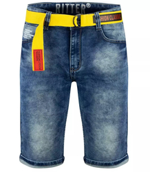 Męskie spodenki jeansowe szorty + pasek