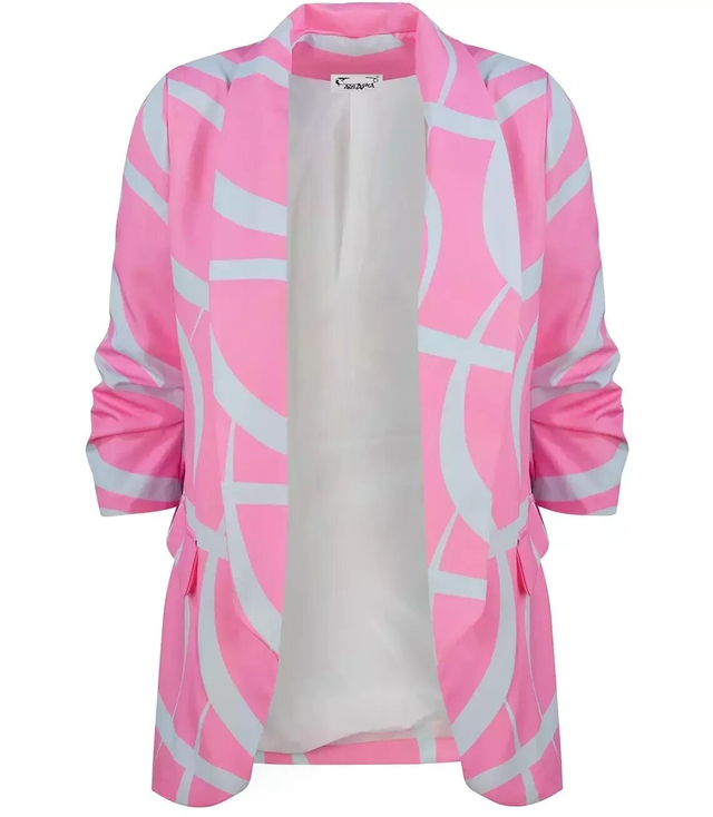 Jacket jacket pastel draped 3/4 sleeve