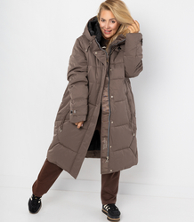 Long winter quilted coat warm jacket SUZANA