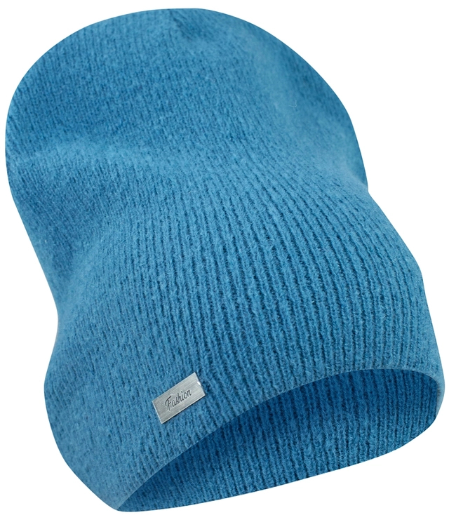 Warm unisex one-color mohair beanie hat