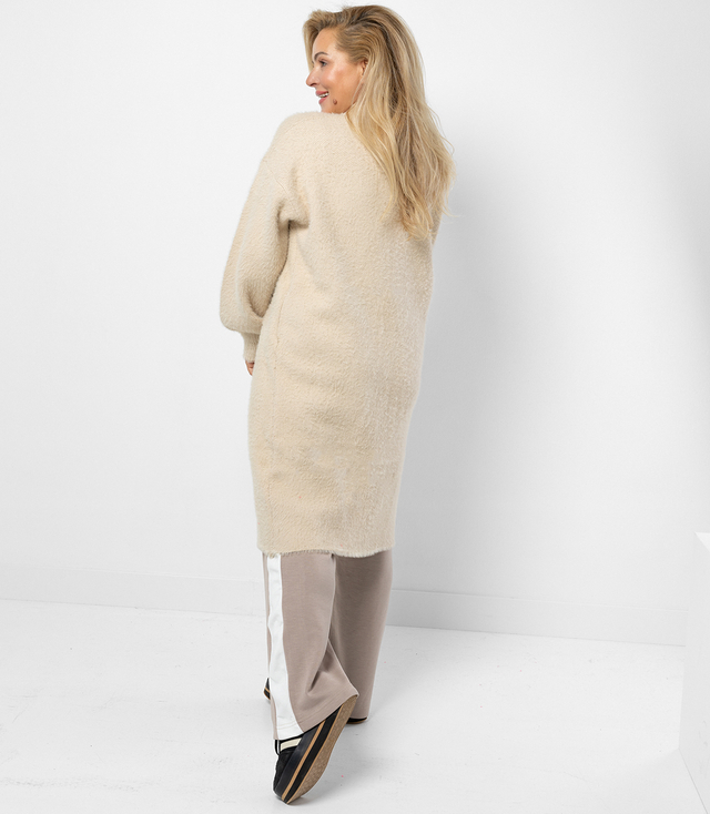 Soft knit cardigan with puffy hair ALBA