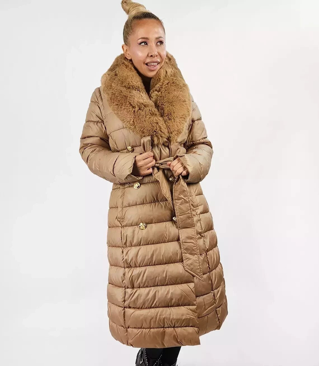 Quilted jacket coat sleeveless 4W1 FUR