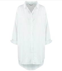 Long classic white shirt with pockets ZUZA