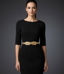 Women's decorative belt for dress leaves