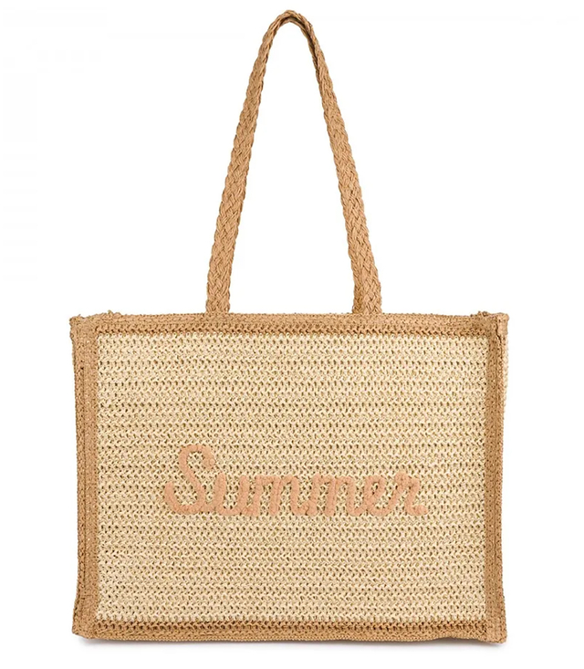 Large roomy braided padded bag with SUMMER lettering