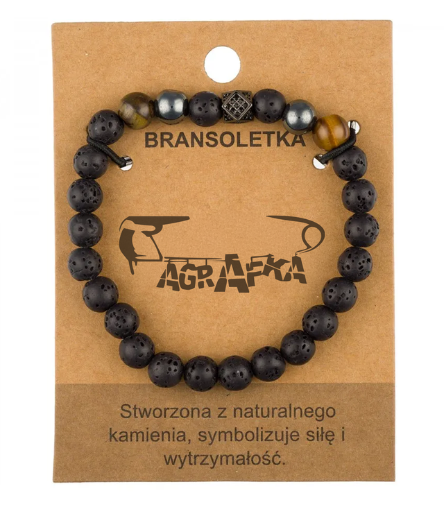 Bransoletka męska z naturalnych kamieni