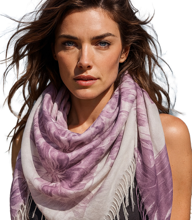 Women's floral pattern scarf 180x70