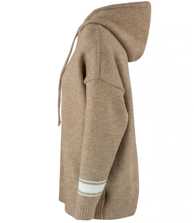 Warm women's sweater with a hood and the letter A Alicja