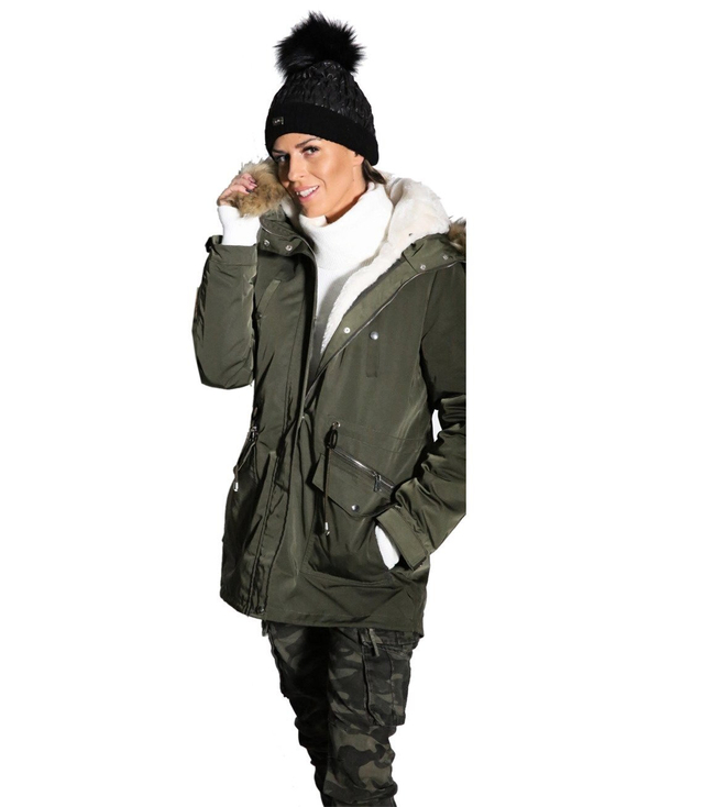 Stylish parka coat winter 2in1 teddy bear