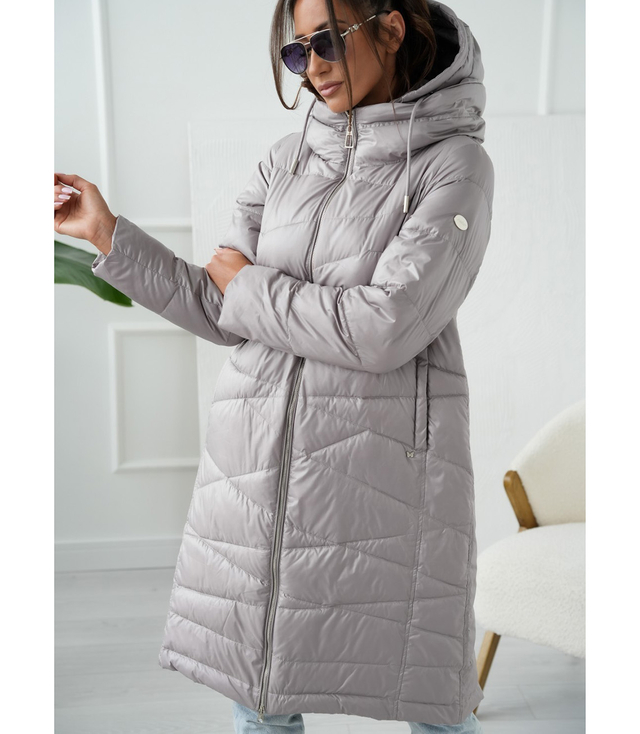 Long elegant quilted women's winter insulated coat SAMANTA