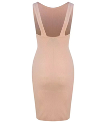 Dopasowana sukienka midi odkryte plecy Elegancka