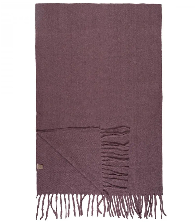 Elegant scarf with tassels in one color
