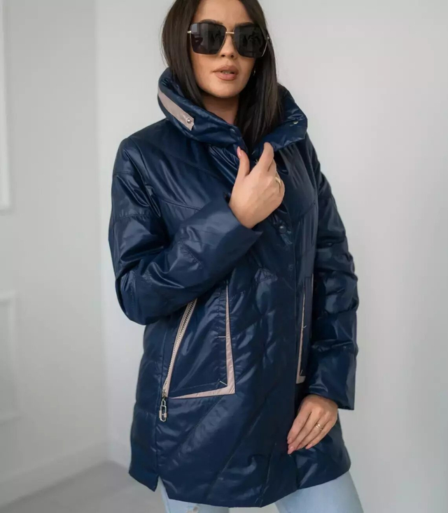 Women's transitional jacket with a fashionable hood MAGDA