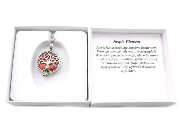 Stainless steel necklace with Picasso jasper