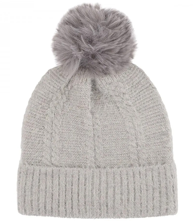 Warm women's cap with pom-pom and plaid autumn winter hat 