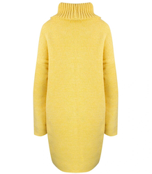 Warm womens turtleneck sweater with a slit MARIETTA, wool