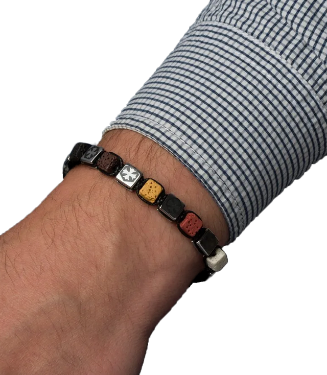 Men's bracelet with natural stones