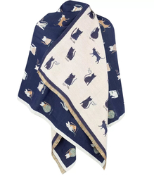 Warm double sided scarf cats knitted fabric