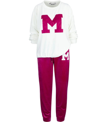 Damski komplet dresowy welurowy Ciepły Nadruk M MIA