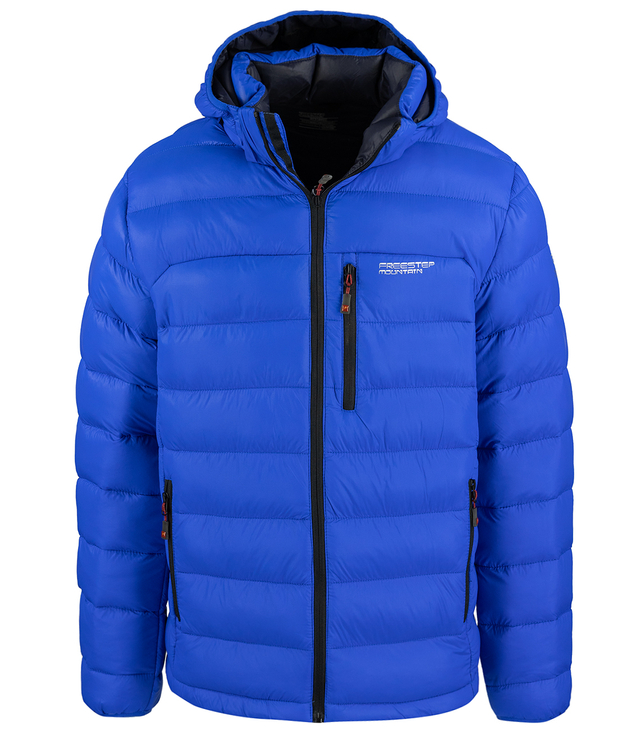 Men's winter quilted jacket with hood 