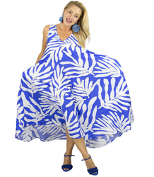 Long loose dress with print and pockets BUTTERFLY