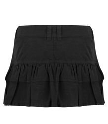 Short mini skirt with ruffles on the hips