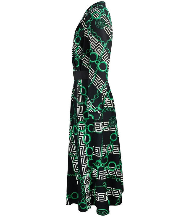 Elegancka sukienka Piękna z paskiem Kopertowy dekolt LUNA