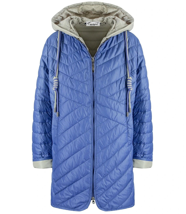 Warm women's transitional jacket, detachable hood, Quilted LAURA