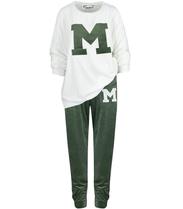 Women's velor tracksuit set Warm M MIA print