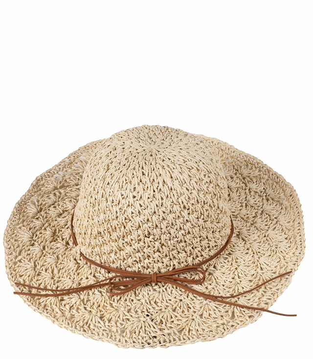 Fashionable large braided pattern women's hat with thong