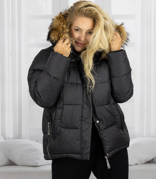 WINTER QUEEN warm winter jacket longer bomber jacket