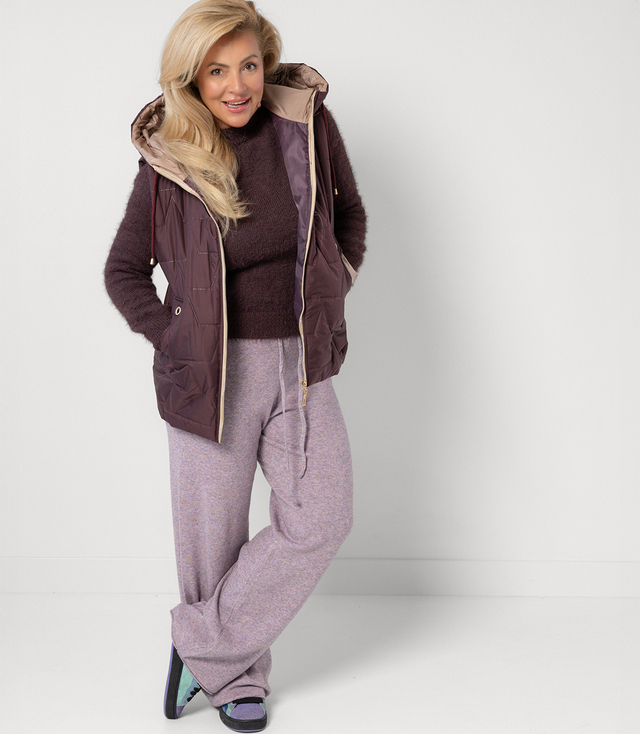 Women's quilted sleeveless hooded jacket MARINA