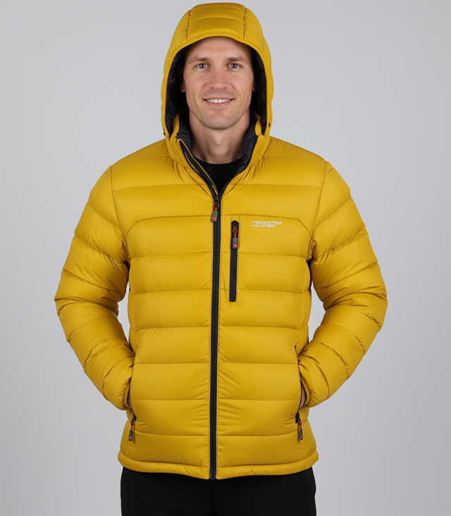 Men's winter quilted jacket with hood 
