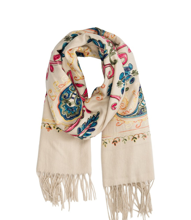 Women's scarf with floral ornament stylish