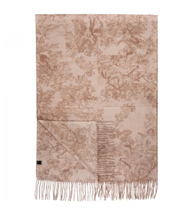 Women's scarf with floral motif and tassels elegant