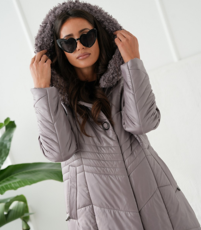 Long elegant quilted insulated women's winter coat MARIA