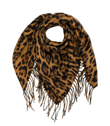Warm panther scarf with tassels