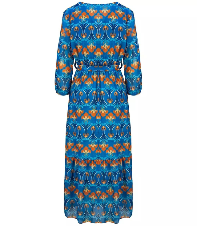 Zwiewna sukienka w print all over pasek