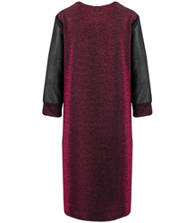 Elegant trapeze dress with brocade midi length SOFIA