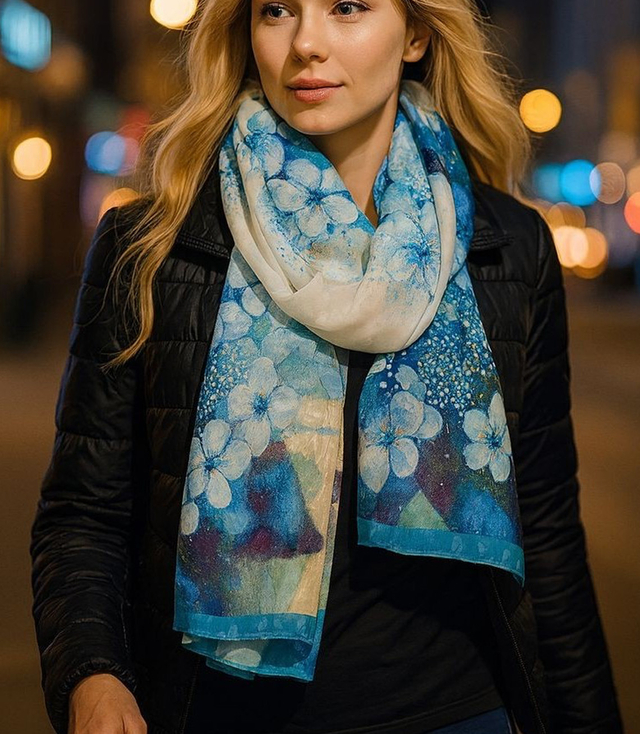 Women's patterned shawl 70x180