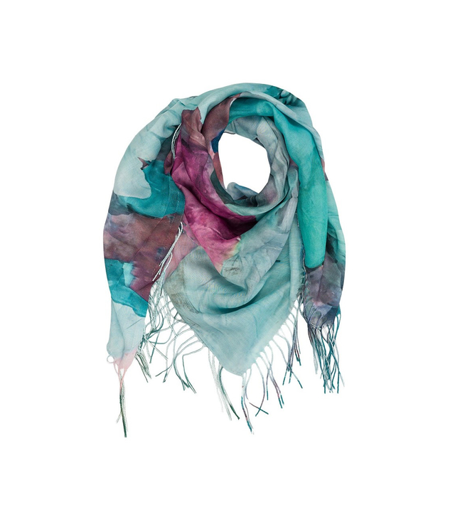 Women's scarf with floral pattern 100x100