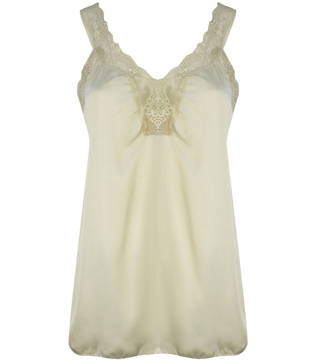 Satin long sexy top with lace straps