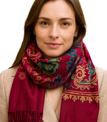 Women's scarf with floral ornament stylish